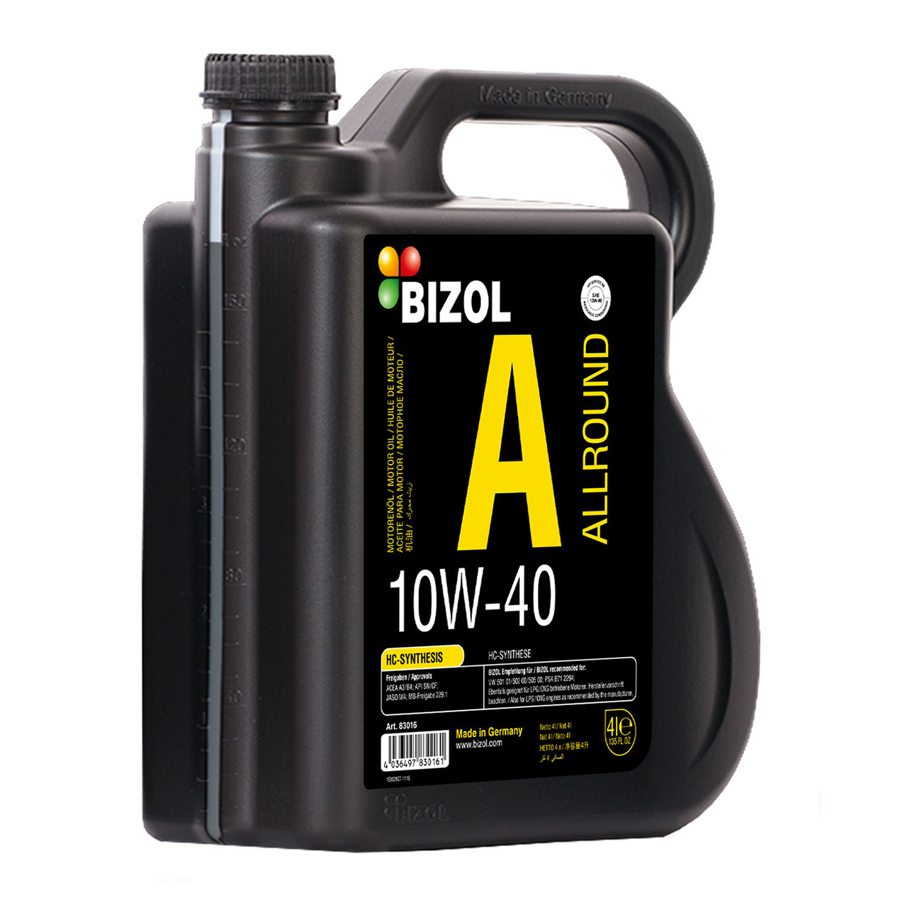 BIZOL Allround 10W-40 4л (B83016) Полусинтетическое моторное масло - фото 2 - id-p1116772745