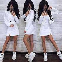 Костюм-спідниця міні з розрізом і піджак на запах, фото 5