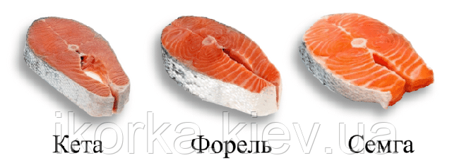 купити стейк лосося в Києві з доставкою стейк сьомги шматочки лосося різновиди лосося