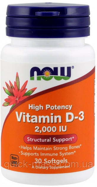 Вітамін D3 NOW Foods Vitamin D-3 2,000 IU 30 caps