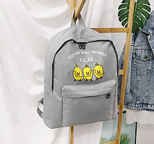 Шкільні тканинні рюкзаки з качечками, фото 2