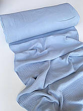 Муслін (бавовняна тканина) жатка блакитний джинс (0,85*1,35 м)