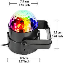 Диско куля SOLMORE світло RGB 5W з мікрофоном, фото 5