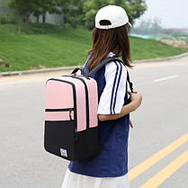 Стильні місткі тканинні рюкзаки унісекс для старшокласників, фото 3