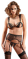 Кружевной комплект белья эротический Cottelli Collection Abierta Fina Suspender Set от Orion Качество 2623