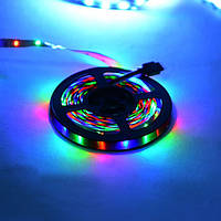 Світлодіодна стрічка, LED стрічка RGB вологозахищена для підсвітки інтер'єру (12 V/вольт, 5 метрів*9 мм, IP65)