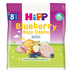 Хлібці органічні рисові з чорницею та яблуком 30г Hipp