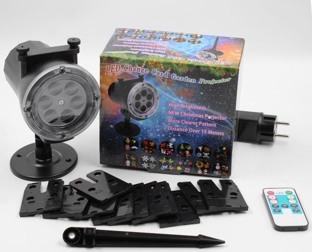 Вуличний лазерний проєктор для новорічного декору 12 слайдів LASER LIGHT STAR SHOWER 518 ART 7447 S, фото 1