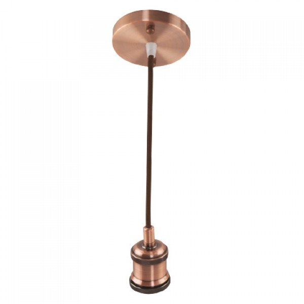 Світильник підвісний стельовий (цоколь Е27, метал, мідь) лампа підвісна TESLA