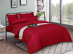 Двуспальное постельное белье страйп-сатин красное