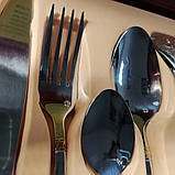 Набір столових приборів 24 предмета подарунковий з позолотою на 6 персон ZPT-1001, фото 2