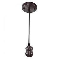 Світильник підвісний стельовий (цоколь Е27, метал, чорний) підвісна лампа TESLA