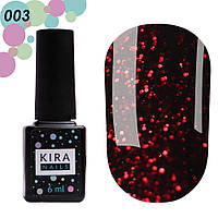 Гель-лак Kira Nails Red Hot Kira Peppers № 003 (винный с карминовыми блестками), 6 мл