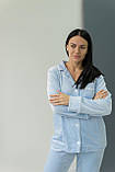 Жіноча піжама штанами тепла блакитного кольору V. Velika, фото 4