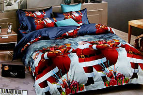 3D Двуспальное детское постельное белье Дед Мороз с подарками