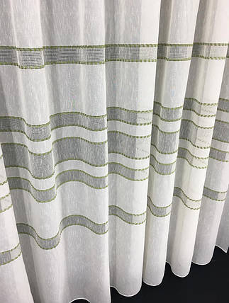 Тюль Льон "Лейла", Зелена смужка, фото 1