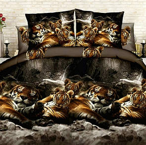 3D Двоспальне постільна білизна "Тигри"