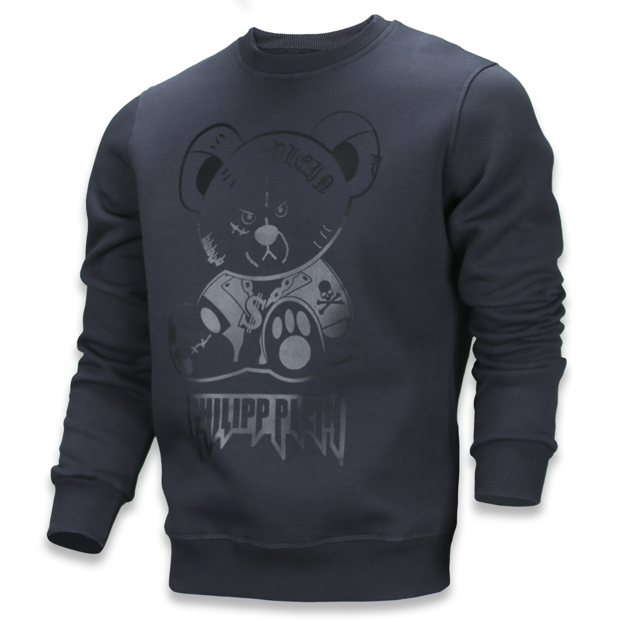 Світшот осінь-зима чоловічий т сірий PHILIPP PLEIN Ведмедик $ FUME L (Р) 20-506-003 S