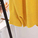 Светр жіночий трикотажний жовтий, фото 2