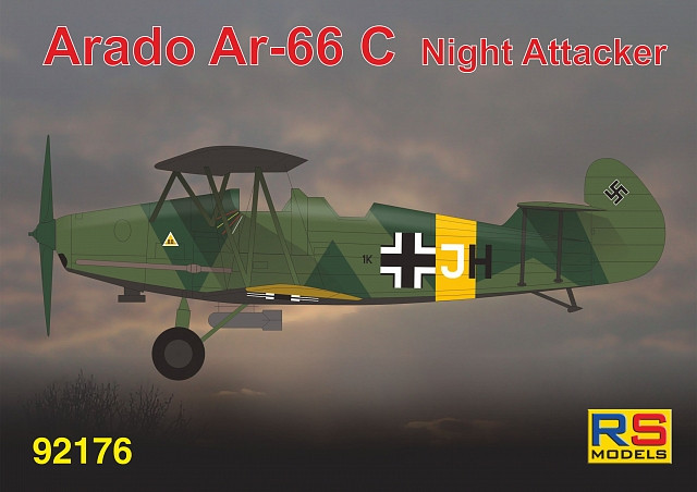 Пластикова модель 1/72 RS models 92176 Німецкий літакArado 66 C Night Attacker