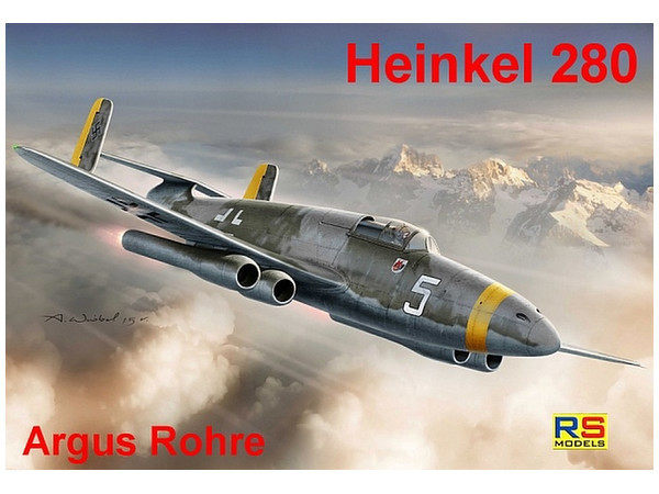 Пластикова модель 1/72 RS models 92177 Німецький винищувач Heinkel He 280 Argus Rohre Jet Engine