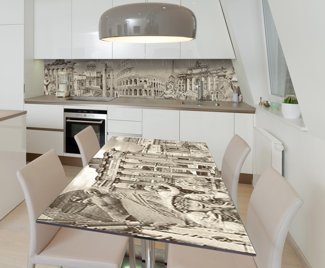 Наліпка 3Д вінілова на стіл Zatarga «Стародавній Рим Колізей» 600х1200 мм для будинків, квартир, столів,