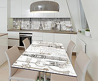 Наклейка 3Д виниловая на стол Zatarga «Культура» 600х1200 мм для домов, квартир, столов, кофейн, кафе