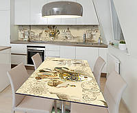 Наклейка 3Д виниловая на стол Zatarga «Карнавальная Маска» 650х1200 мм для домов, квартир, столов,