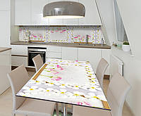 Наклейка 3Д виниловая на стол Zatarga «Цветочные Рамки» 650х1200 мм для домов, квартир, столов, кофейн,