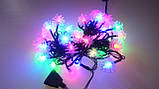 Гірлянда 3896 Шишки білі на чорному дроті 40LED/7м синій червоний зелений почергово, фото 3