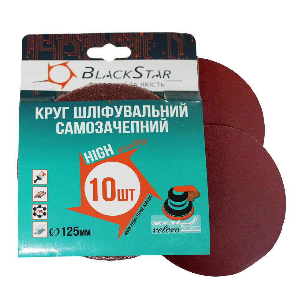 22-12580 Круг самозачіпний д.125мм Р80 ''BlackStar