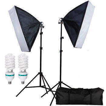 1300 Вт Набір постійного світла LD 5070-1 (софтбокси 50x70 см на 1 лампу) Double Kit