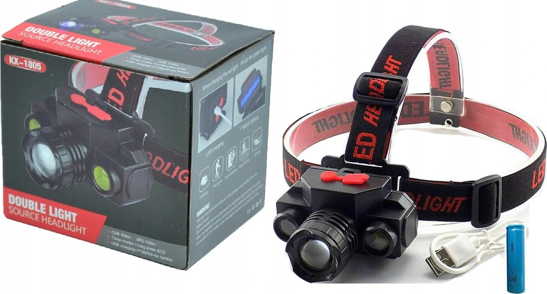 Налобний ліхтарик KX 1805 акумуляторний, фото 1