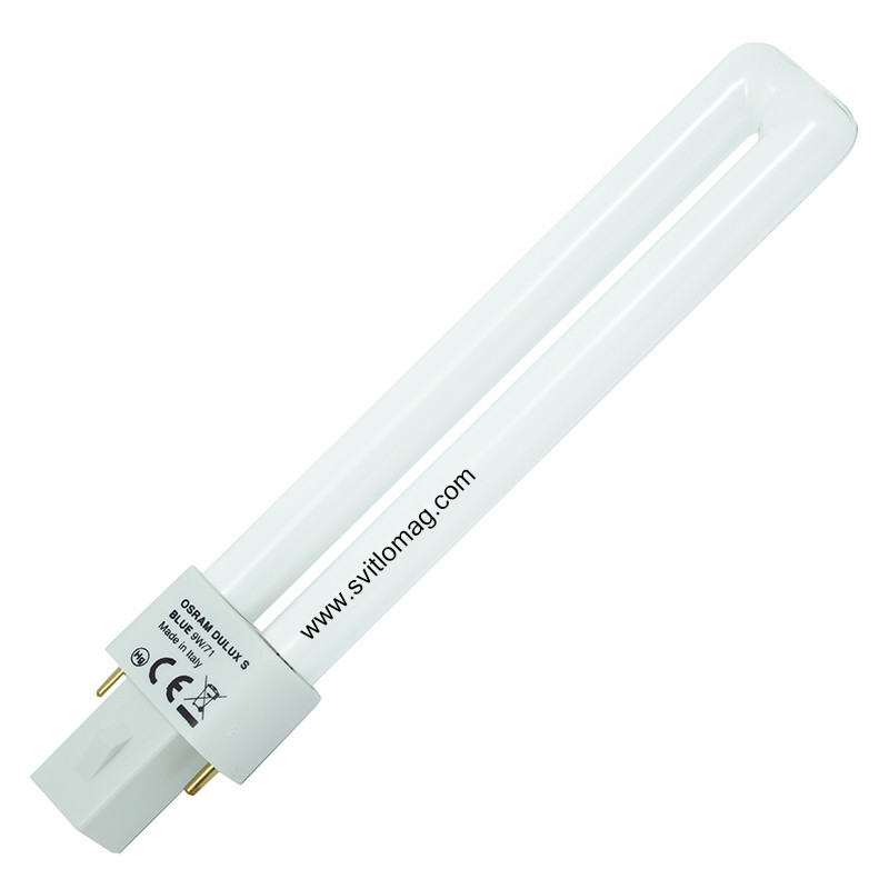 Лампа люмінесцентна ультрафіолетова OSRAM DULUX S Blue 9w/71 G23, фото 1