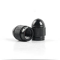 Алюмінієві ковпачки на ніпель авто вело мото, шредер (schrader) 2 шт. у чорному кольорі