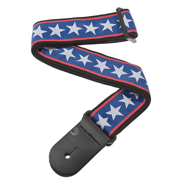 Гітарний ремінь D'ADDARIO 50A10 NYLON WOVEN GUITAR STRAP (STARS AND STRIPES), фото 1