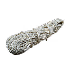 Мотузка для когтеточки D 10 мм 50 м сизалева біла щільна