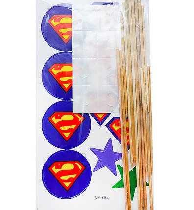 Топпери на капкейки "Супермен" (10 шт), висота – 22 см., фото 2