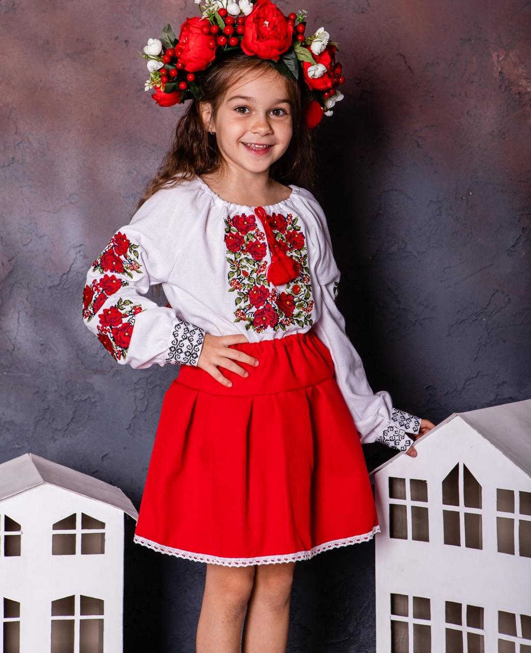 Вишиванка для дівчинки Витонченість червона
