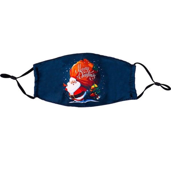 Маска багаторазова Новорічна з Дідом Морозом, фото 1