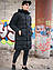 Парку чоловіча зимова подовжена до -25°C з капюшоном тепла куртка зима parere чорна, фото 5