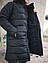 Парку чоловіча зимова подовжена до -25°C з капюшоном тепла куртка зима parere чорна, фото 2