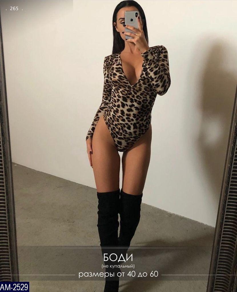 Модный женский боди леопард 40-60 размер - фото 1 - id-p1294386915