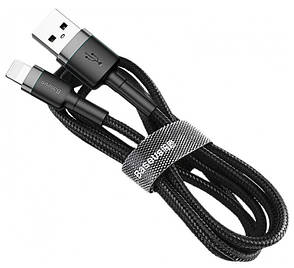 Кабель для зарядки телефона/ смартфона Baseus USB - Lightning 1.5 А 2 м Сірий/ Чорний(CALKLF-HG1), фото 1