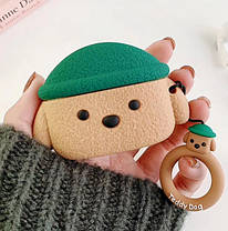 Чохол для навушників Apple AirPods Pro Alitek Teddy Dog (Тедді) Brown/green + тримач, фото 5