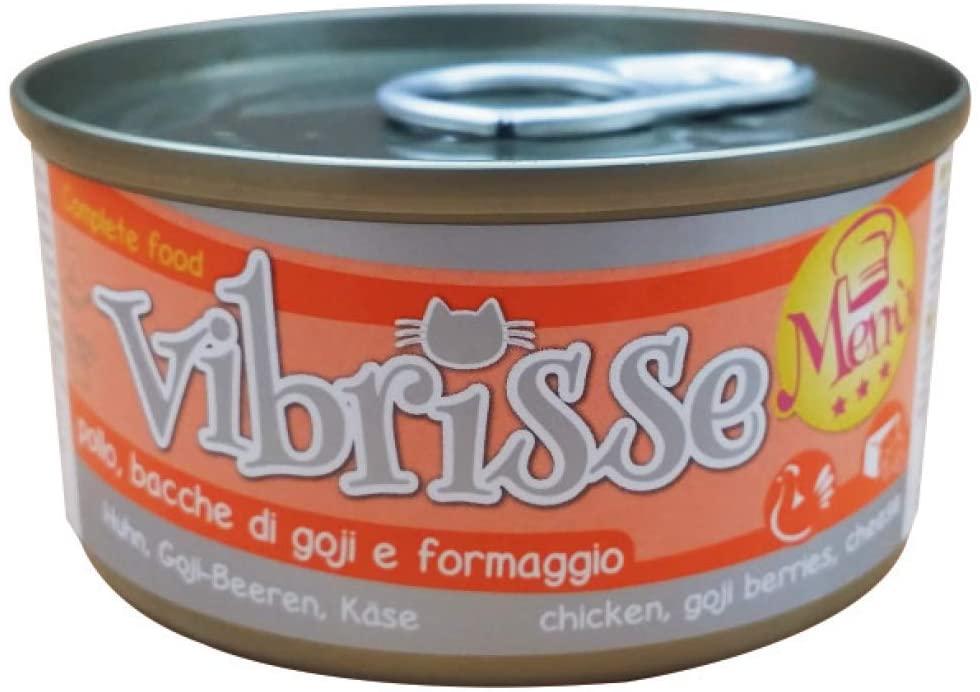 Блок консервованого корму для котів з куркою і ягодами годжи в сирному соусі Croci Vibrisse Menu 24*70 г, фото 1