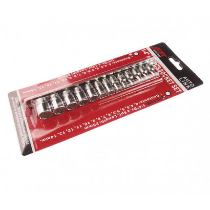 Набір головок 1/4" 4-14мм. 6г.13ед H213M JTC, фото 2