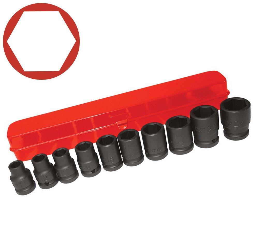 Набір головок 6-гр. ударних 1/2" 10 пр. (12-24 мм) Force 4109-18 F