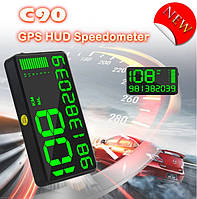 Автомобильный цифровой GPS Спидометр HUB C90 (екран 5.5 дюймов) Speedometer GPS спидометр универсальный 12-24V