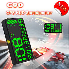 Автомобільний цифровий GPS Спідометр HUB C90 (екран 5.5 дюйма) Speedometer GPS-спідометр універсальний 12-24V